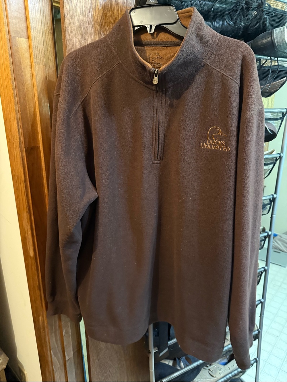 Ducks Unlimited Men's Brown Quarter-Zip Pullover